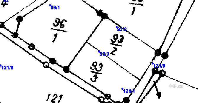 Parcela st. 93/3 v KÚ Písek u Jablunkova, Katastrální mapa