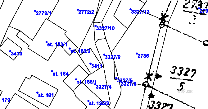 Parcela st. 3327/9 v KÚ Písek u Jablunkova, Katastrální mapa