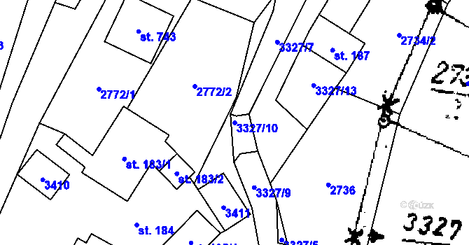 Parcela st. 3327/10 v KÚ Písek u Jablunkova, Katastrální mapa