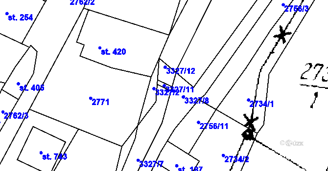 Parcela st. 3327/11 v KÚ Písek u Jablunkova, Katastrální mapa