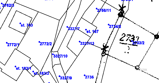Parcela st. 3327/13 v KÚ Písek u Jablunkova, Katastrální mapa