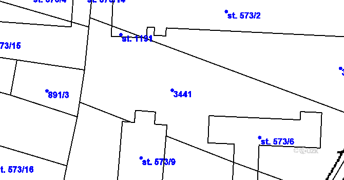 Parcela st. 3441 v KÚ Písek u Jablunkova, Katastrální mapa