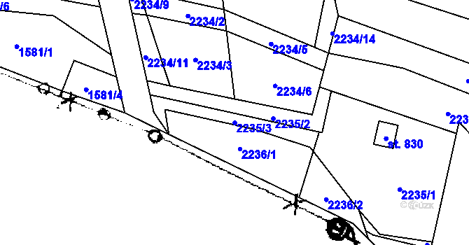 Parcela st. 2235/3 v KÚ Písek u Jablunkova, Katastrální mapa