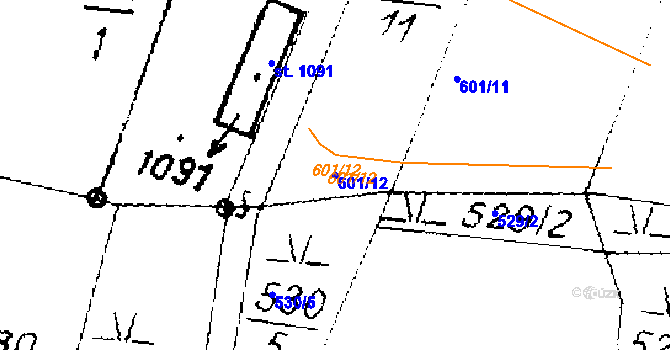 Parcela st. 601/12 v KÚ Písek u Jablunkova, Katastrální mapa