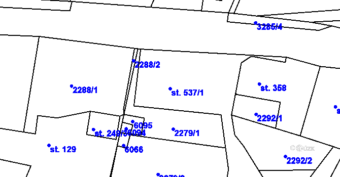 Parcela st. 537/1 v KÚ Písek u Jablunkova, Katastrální mapa