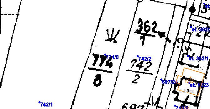 Parcela st. 774/8 v KÚ Písek u Jablunkova, Katastrální mapa