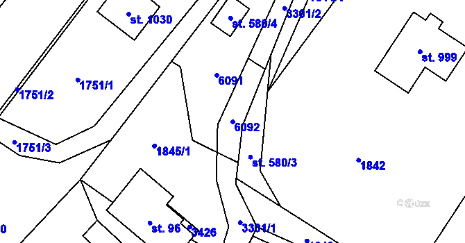 Parcela st. 6092 v KÚ Písek u Jablunkova, Katastrální mapa
