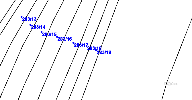 Parcela st. 283/19 v KÚ Pískov, Katastrální mapa