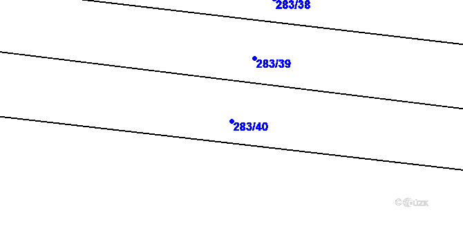 Parcela st. 283/40 v KÚ Pískov, Katastrální mapa