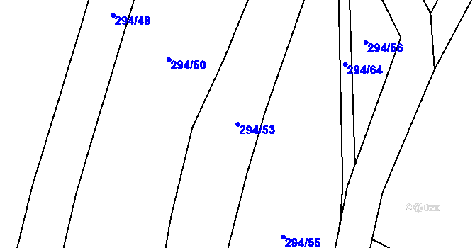 Parcela st. 294/53 v KÚ Pískov, Katastrální mapa