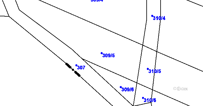 Parcela st. 309/5 v KÚ Pískov, Katastrální mapa