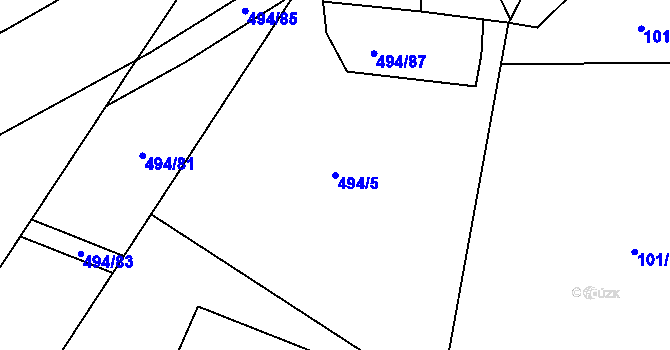 Parcela st. 494/5 v KÚ Písková Lhota, Katastrální mapa