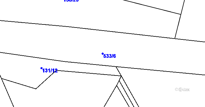 Parcela st. 533/6 v KÚ Písková Lhota, Katastrální mapa