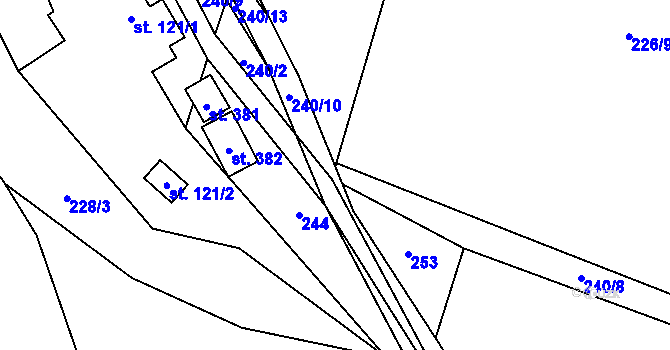 Parcela st. 240/5 v KÚ Písková Lhota, Katastrální mapa
