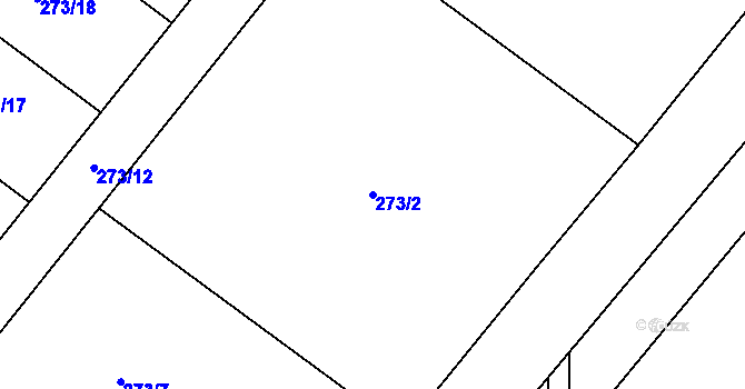 Parcela st. 273/2 v KÚ Písková Lhota, Katastrální mapa