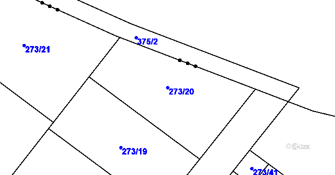 Parcela st. 273/20 v KÚ Písková Lhota, Katastrální mapa