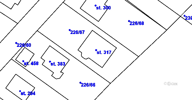 Parcela st. 317 v KÚ Písková Lhota, Katastrální mapa
