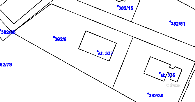 Parcela st. 337 v KÚ Písková Lhota, Katastrální mapa