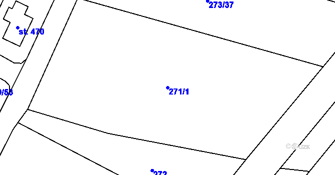 Parcela st. 271/1 v KÚ Písková Lhota, Katastrální mapa