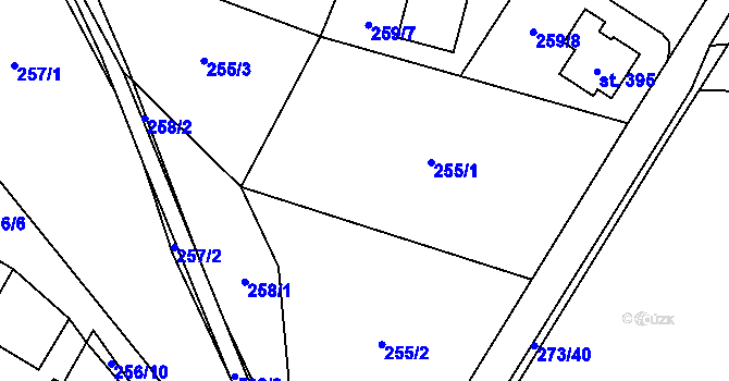 Parcela st. 255 v KÚ Písková Lhota, Katastrální mapa
