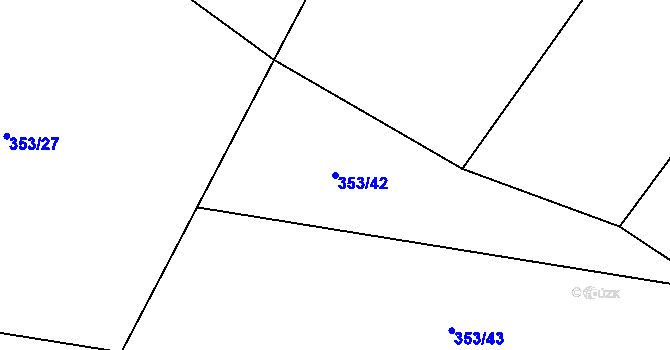 Parcela st. 353/42 v KÚ Písková Lhota, Katastrální mapa