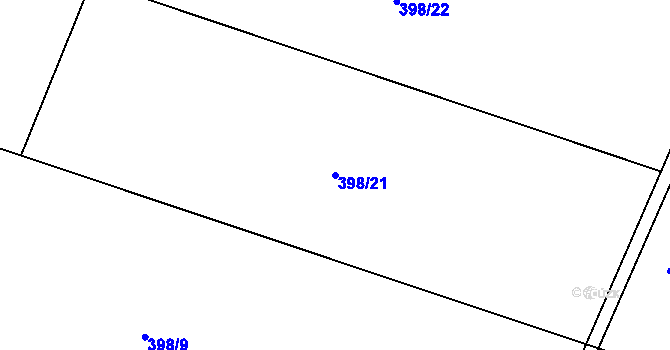Parcela st. 398/21 v KÚ Písková Lhota, Katastrální mapa