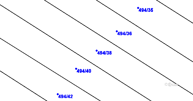 Parcela st. 494/38 v KÚ Písková Lhota, Katastrální mapa
