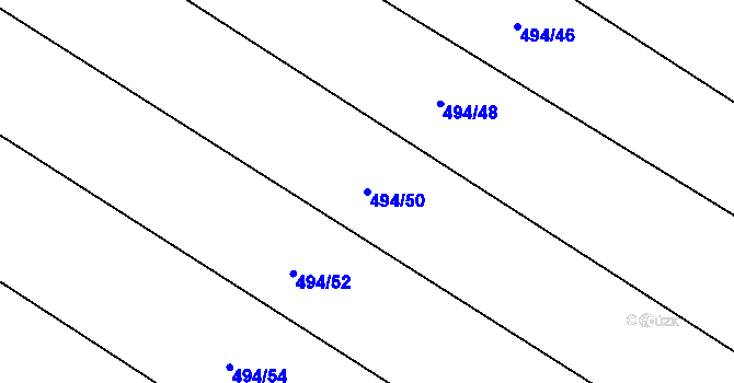 Parcela st. 494/50 v KÚ Písková Lhota, Katastrální mapa
