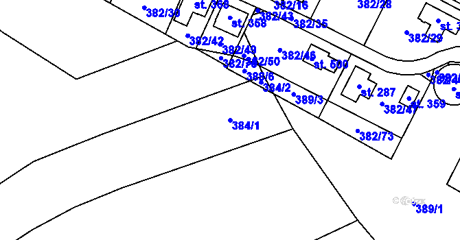 Parcela st. 384/1 v KÚ Písková Lhota, Katastrální mapa