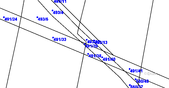 Parcela st. 491/39 v KÚ Písková Lhota u Poděbrad, Katastrální mapa
