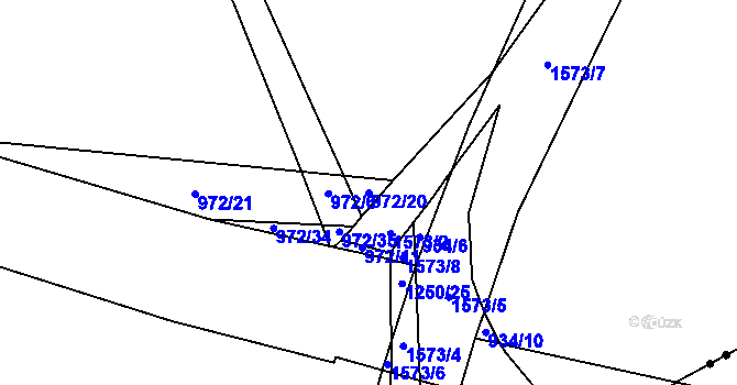Parcela st. 972/20 v KÚ Písková Lhota u Poděbrad, Katastrální mapa