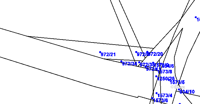 Parcela st. 972/21 v KÚ Písková Lhota u Poděbrad, Katastrální mapa