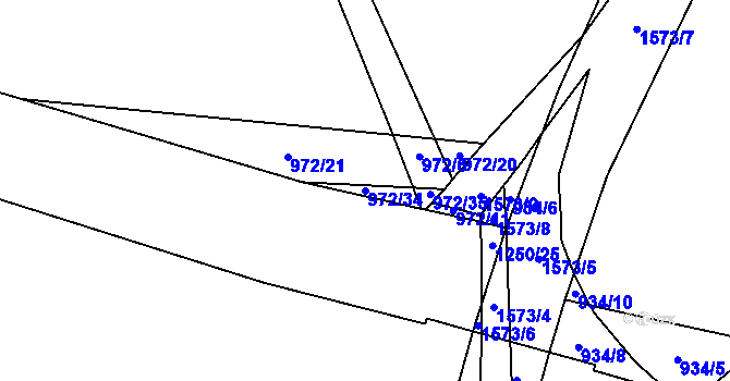 Parcela st. 972/34 v KÚ Písková Lhota u Poděbrad, Katastrální mapa