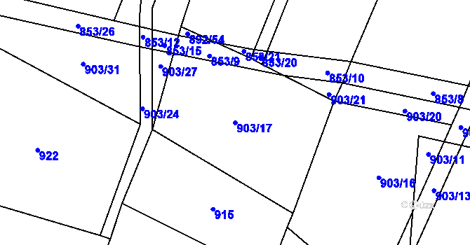 Parcela st. 903/17 v KÚ Písková Lhota u Poděbrad, Katastrální mapa