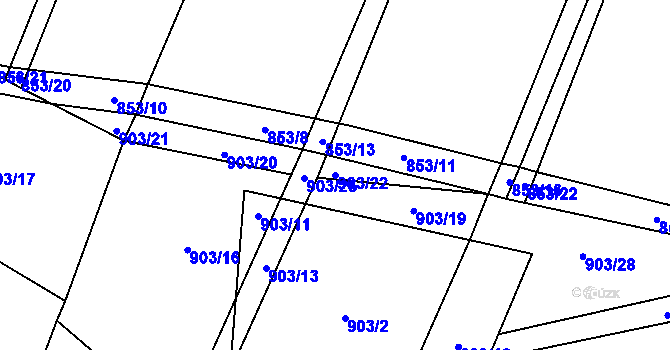 Parcela st. 903/22 v KÚ Písková Lhota u Poděbrad, Katastrální mapa
