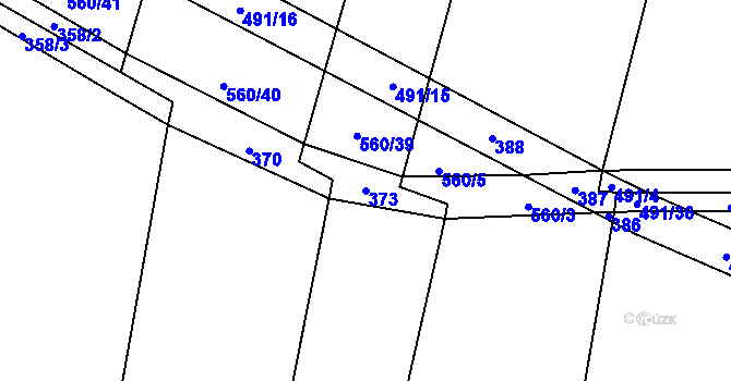 Parcela st. 373 v KÚ Písková Lhota u Poděbrad, Katastrální mapa