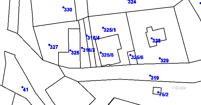 Parcela st. 325/5 v KÚ Písnice, Katastrální mapa