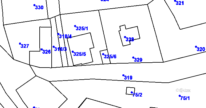 Parcela st. 325/6 v KÚ Písnice, Katastrální mapa