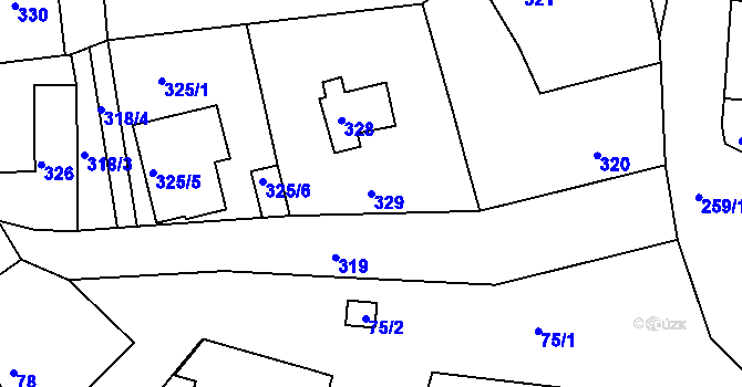 Parcela st. 329 v KÚ Písnice, Katastrální mapa