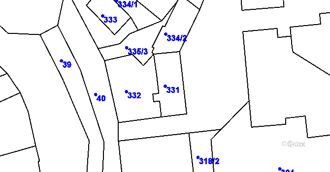 Parcela st. 331 v KÚ Písnice, Katastrální mapa