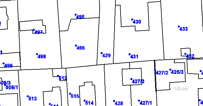 Parcela st. 429 v KÚ Písnice, Katastrální mapa