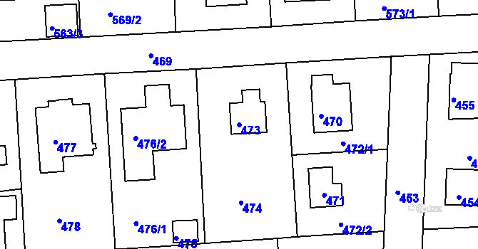 Parcela st. 473 v KÚ Písnice, Katastrální mapa