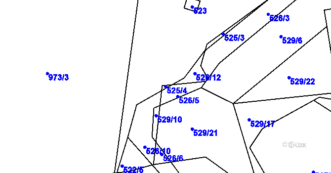Parcela st. 525/4 v KÚ Písnice, Katastrální mapa