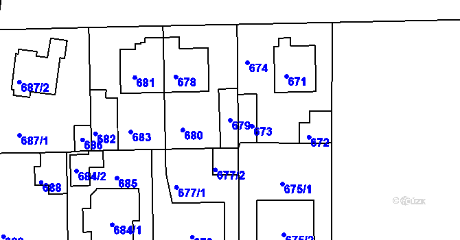 Parcela st. 679 v KÚ Písnice, Katastrální mapa