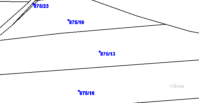 Parcela st. 875/13 v KÚ Písnice, Katastrální mapa