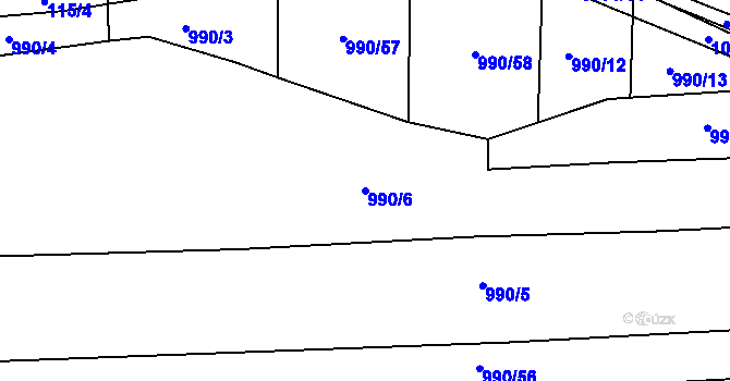 Parcela st. 990/6 v KÚ Písnice, Katastrální mapa