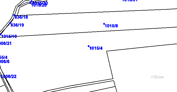 Parcela st. 1015/4 v KÚ Písnice, Katastrální mapa