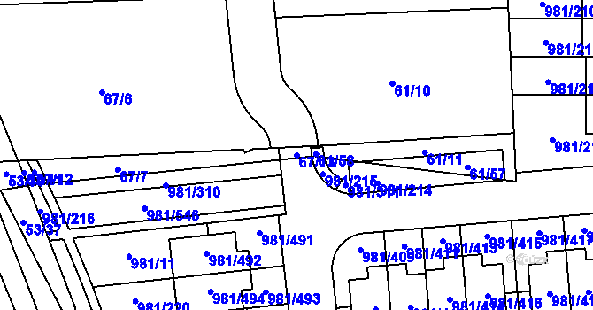 Parcela st. 67/13 v KÚ Písnice, Katastrální mapa