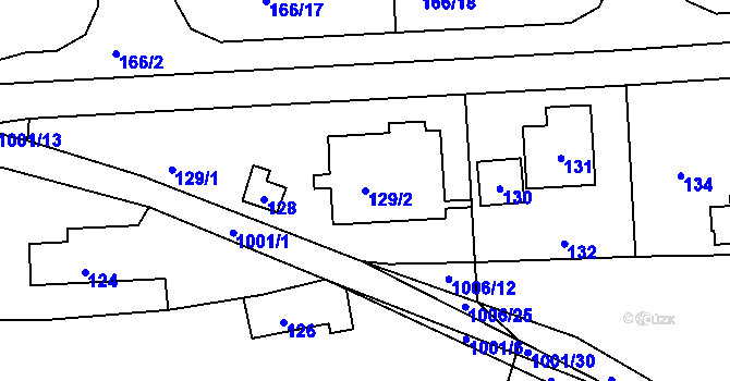 Parcela st. 129/2 v KÚ Písnice, Katastrální mapa