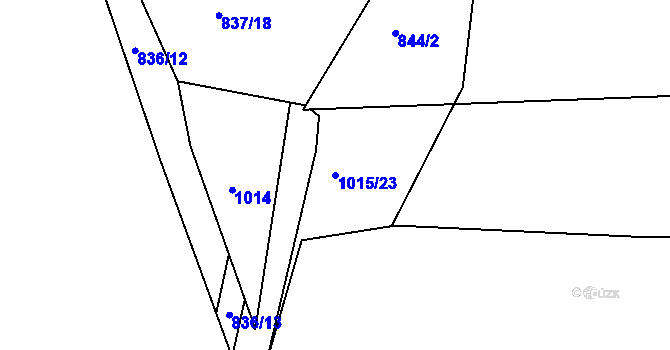 Parcela st. 1015/23 v KÚ Písnice, Katastrální mapa